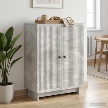 vidaXL Dressoir Betongrijs 66 x 34,5 x 90 cm Bewerkt hout, Verzenden, Nieuw, Overige houtsoorten, Minder dan 50 cm