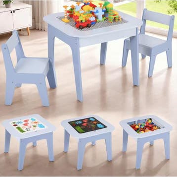 Kinder Speeltafel met 2 Stoelen 4-in-1 met Opbergruimte, Verzenden, Nieuw