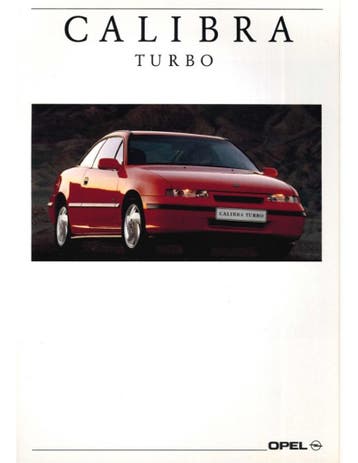 1992 OPEL CALIBRA TURBO BROCHURE NEDERLANDS, Nieuw, Opel, Author