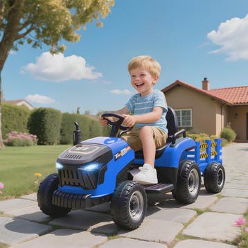 Elektrische Kinder Tractor met Afneembare Aanhanger - 12V Ac, Verzenden, Nieuw