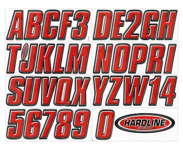 Hardline Boat Lettering Registration Kit 3 in. - 800, Ophalen of Verzenden