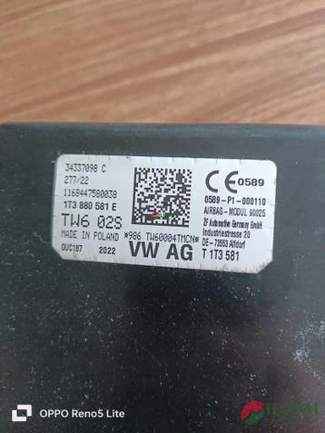 Airbag stoel VW ID Buzz links binnen 1T3880581E, Auto-onderdelen, Interieur en Bekleding, Verzenden, Gebruikt