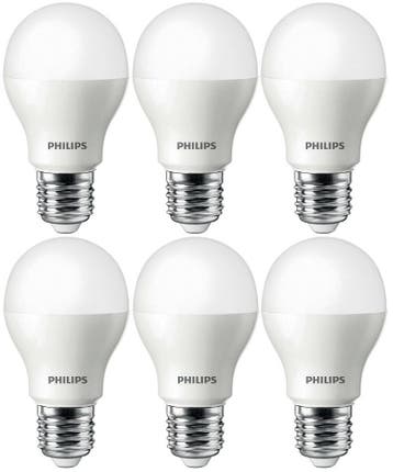 6 stuks Philips LED lamp E27 4W 350lm 6500K Daglicht Mat..., Ophalen of Verzenden, Nieuw