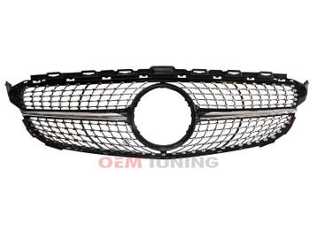 Grille C-Klasse W205 | Black Diamond Style | 18-23 No CAMERA, Voor, Mercedes-Benz, Nieuw, Ophalen of Verzenden