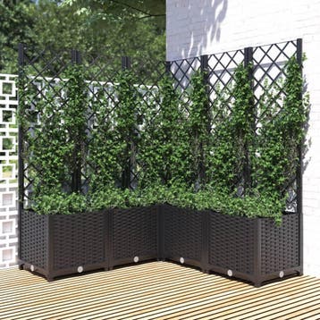 vidaXL Plantenbak met latwerk 120x120x136 cm polypropeen, Kunststof, 100 cm of meer, Verzenden, Nieuw