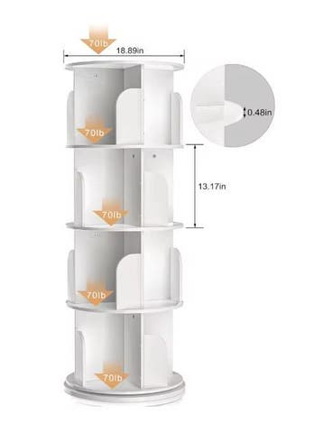 Draaibare Boekenkast – 4 Niveaus, 360° Opslag en Display, Huis en Inrichting, Kasten | Boekenkasten, Verzenden, Nieuw