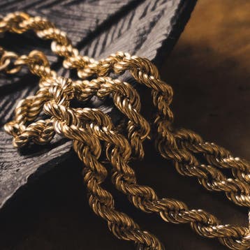 Gouden gedraaide schakelketting, Ophalen of Verzenden, Gebruikt, Goud, Goud