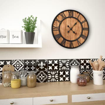 vidaXL Wandklok vintage-stijl quartz-mechanisme XXL 60 cm, Verzenden, Nieuw