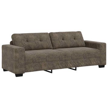 vidaXL 3-Zits Bank Donkergrijs 220 cm Nep Suede Leer, Huis en Inrichting, Verzenden, Leer, 200 tot 250 cm, Driepersoons