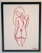 Liesens - Going in to the bathroom (Handpainted on white, Antiek en Kunst