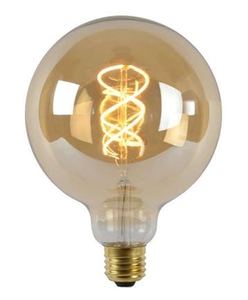 Lucide LED lamp Globe 125 - E27 2200K Amber 5 Watt dimbaar, Verzenden, Nieuw, E27 (groot)