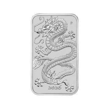 Zilveren Rectangular Dragon muntbaar 2026 1 troy ounce, Verzenden