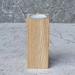 HOCHO Eikenhouten Waxinelichthouder – 50x50x120 mm – Sti, Ophalen of Verzenden, Nieuw