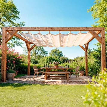 Harmonica schaduwdoek 200x300cm Arctic White, Tuin en Terras, Ophalen of Verzenden, Nieuw