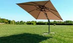 A-Kwaliteit Zweefparasol UV50+ Vierkant 3x3m 360° Draaien, Ophalen, Verstelbaar, Nieuw, Zweefparasol