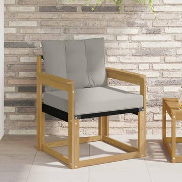 vidaXL Tuinbank Massief Acaciahout en Textilene Wit, Tuin en Terras, Verzenden, Nieuw