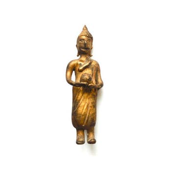 Oud-Siamese Verguld archaïsch glas Bedelende Boeddha-kraal