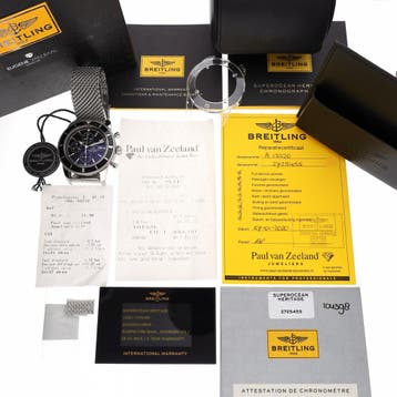 Breitling Superocean Heritage Chrono A13320; Automatisch..., Ophalen of Verzenden, Zo goed als nieuw, Leer, Overige merken