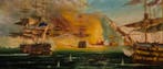 Franse school (XX) - Grande battaglia navale antica, Antiek en Kunst, Kunst | Schilderijen | Klassiek