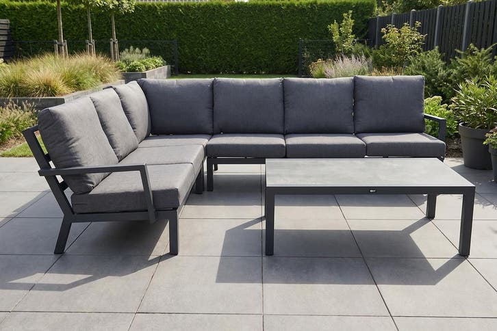 Rockford/Atlanta loungeset antraciet - 5-delig, Tuin en Terras, Tuinsets en Loungesets, Loungeset, Nieuw, Overige materialen, Verzenden