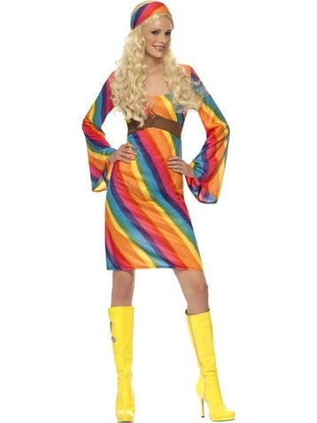 Rainbow hippie kostuum dame, Ophalen of Verzenden, Nieuw