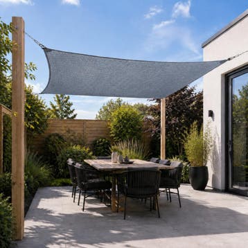 Schaduwdoek hdpe grey 3x3m, Verzenden, Nieuw