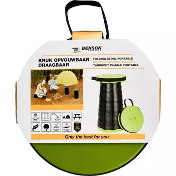 Benson Opvouwbare draagbare kruk - ABS kunststof - Groen..., Ophalen of Verzenden, Nieuw