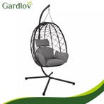 Gardlov Hangstoel cocoon met frame zwart en grijze kussen..., Ophalen of Verzenden, Nieuw