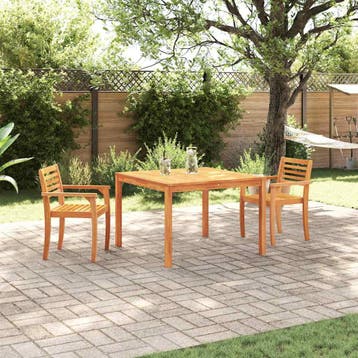 vidaXL Tuin eettafelset 3 st Bruin Massief Acaciahout, Verzenden, Nieuw, 3 zitplaatsen