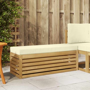 vidaXL Buiten bankenset Wit en crèmekleurig 115 x 43 x 45 cm, Verzenden, Nieuw