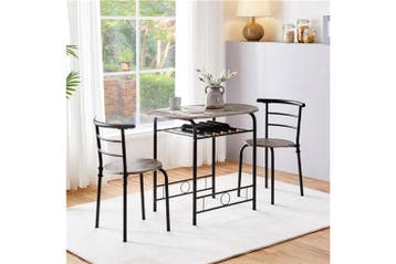 2dekans | Yaheetech Bistroset 3-delig - Tafel 80 x 53 x 74,5, Huis en Inrichting, Ophalen of Verzenden, Zo goed als nieuw, Zwart