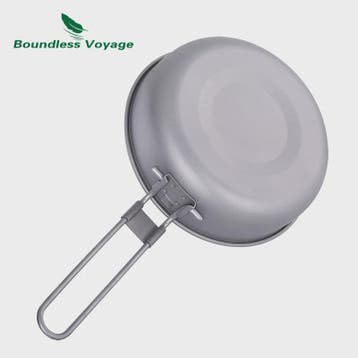 Lichtgewicht Titanium Koekenpan met Opvouwbaar Handvat - Ide, Verzenden, Nieuw