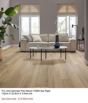 Pvc click voor €14,95p/m2 Thai Nature eik | Spitzbergen eik, 75 m² of meer, Grijs, Nieuw, Ophalen of Verzenden