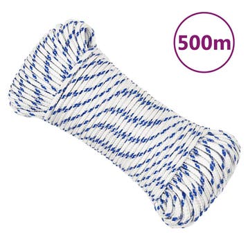 vidaXL Boot touw 4 mm 500 polypropyleen wit, Verzenden, Nieuw