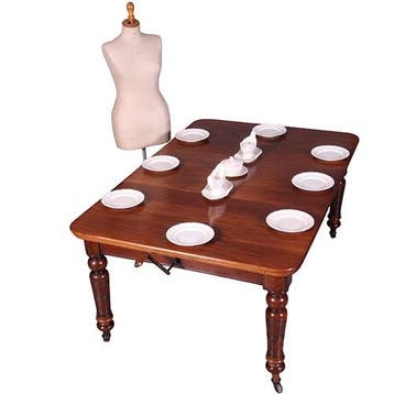 Wind-out eetkamertafel in mahonie met originele slinger en i, Ophalen of Verzenden