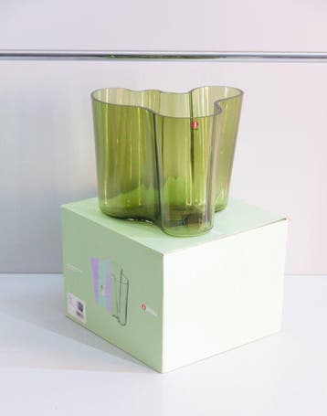 Iittala - Alvar Aalto - Vaas - Savoy - Mosgroen - Glas