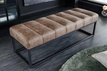 Design bank PETIT BEAUTÉ 110cm vintage taupe microvezel, Ophalen of Verzenden, Nieuw