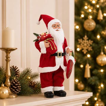 vidaXL Kerstman figuur Rood 30 cm Polyester, Verzenden, Nieuw