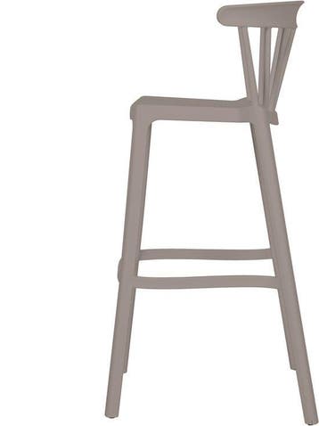 WOOOD Bliss Barstoel binnen/buiten - Kunststof - Taupe, Verzenden, Nieuw