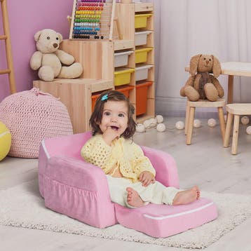 Homcom Kinderfauteuil 2-in-1: Verstelbaar, Inklapbaar en Com, Verzenden, Nieuw