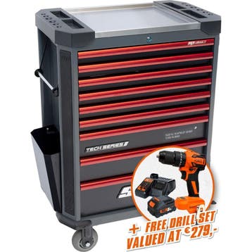 -SALE- SP TOOLS TECH SERIES 9D GEREEDSCHAPSWAGEN 366 DELIG, Verzenden, Gevuld, Nieuw