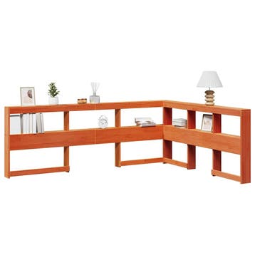 vidaXL Boekenkast Hoofdeinde L-vormig 140 cm grenenhout, Verzenden, Nieuw, Bruin, Hout