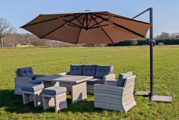 A-Kwaliteit Aluminium Frame Wicker Lounge Dining Set AKTIE, Loungeset, 7 zitplaatsen, Ophalen, Stoel