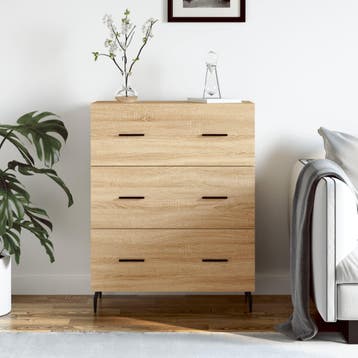 vidaXL Dressoir 69,5x34x90 cm bewerkt hout sonoma, Verzenden, Nieuw, 50 tot 100 cm, 25 tot 50 cm