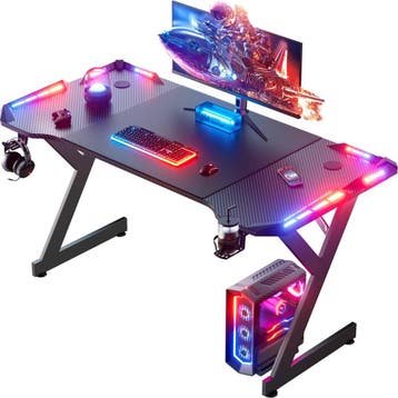 Gaming bureau - Gaming desk - Gaming tafel - 160x60 cm - Zwa, Verzenden, Zo goed als nieuw