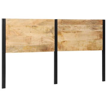 vidaXL Hoofdeinde 180 cm massief hout mango en ijzer, Verzenden, Nieuw, Bruin, Hout