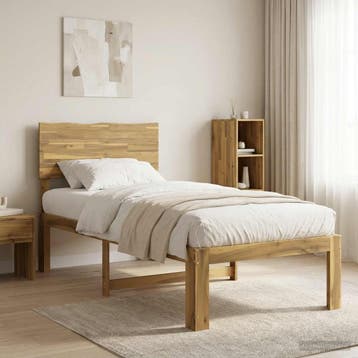 vidaXL Eenpersoonsbed met hoofdbord ROSTOCK Witgewassen 80 x, Eenpersoons, Verzenden, Wit, Nieuw