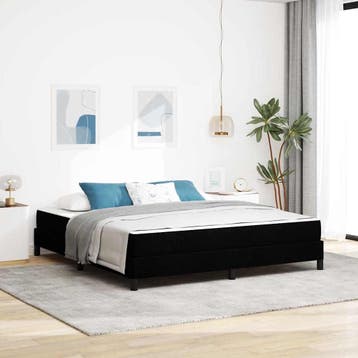 vidaXL Boxspringbed met matras Zwart 180 x 200 cm Stof, Verzenden, Nieuw, Zwart, Stof