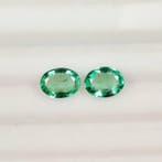 Zonder minimumprijs - 2 pcs Groen Smaragd - 2.16 ct -, Nieuw