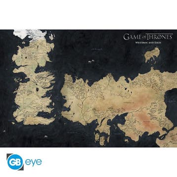 Game of Thrones Westeros Map Poster 91.5 x 61 cm, Ophalen of Verzenden, Nieuw